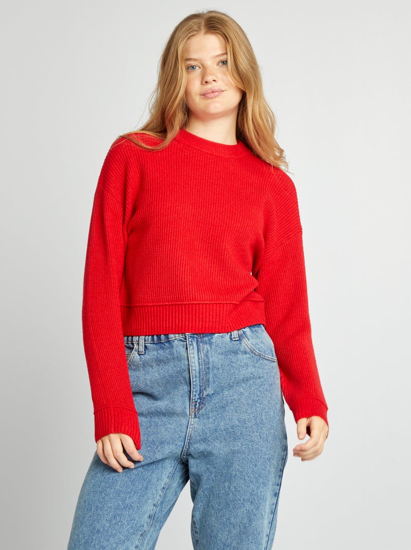 Jersey de punto grueso ROJO - Kiabi