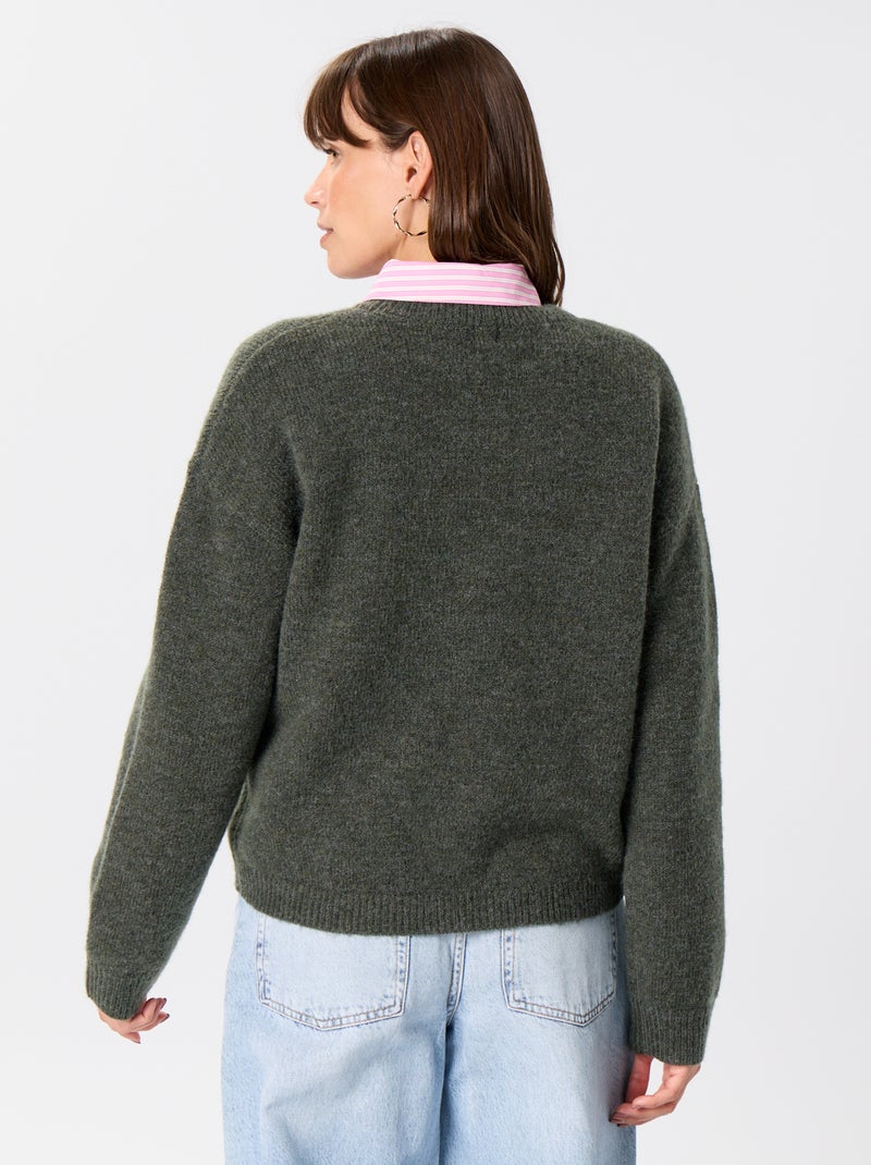 Jersey de punto grueso Verde - Kiabi