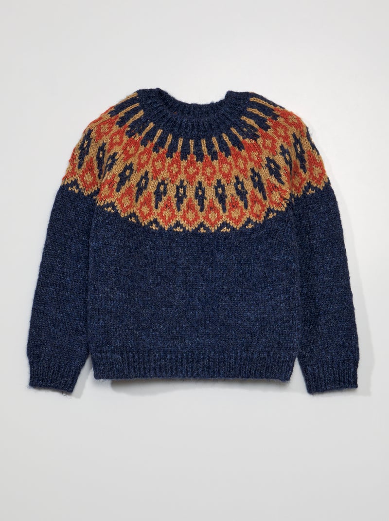 Jersey de punto jacquard AZUL - Kiabi