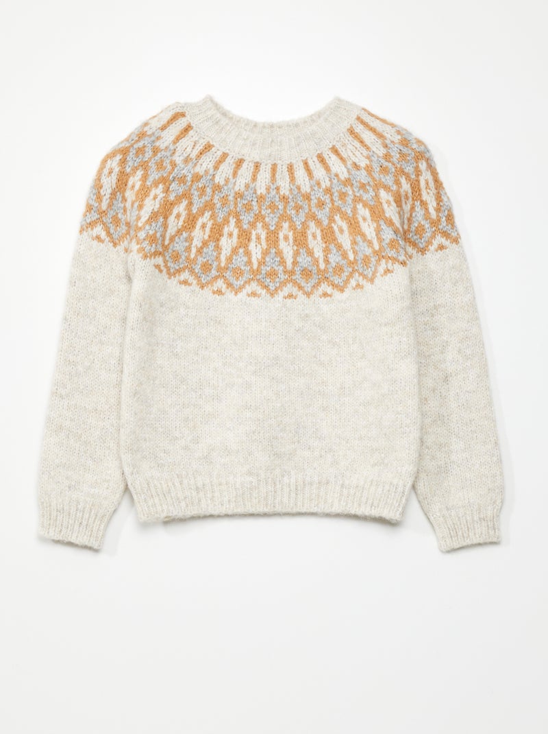 Jersey de punto jacquard BEIGE - Kiabi