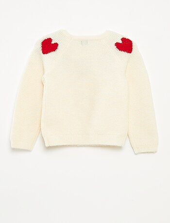 Jersey de punto jacquard con motivos de corazones