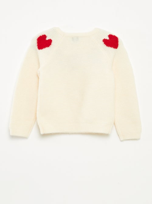 Jersey de punto jacquard con motivos de corazones - Kiabi