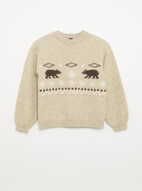 Jersey de punto jacquard con motivos de "oso" - Kiabi