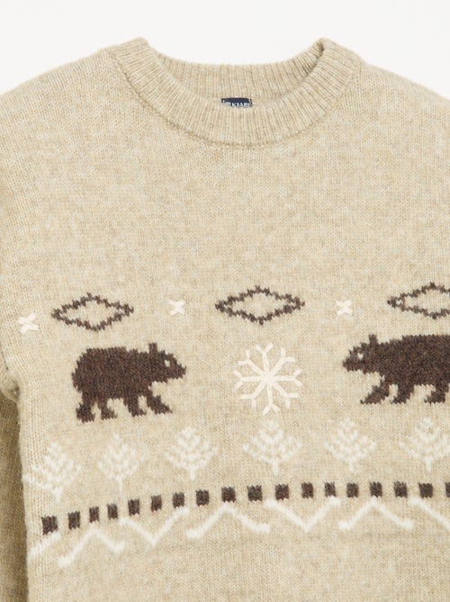 Jersey de punto jacquard con motivos de "oso" - Kiabi