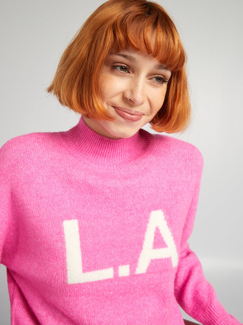 Jersey de punto jacquard ROSA - Kiabi