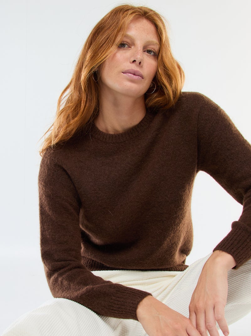 Jersey de punto jaspeado colorido Marron - Kiabi