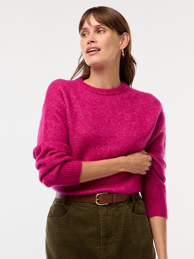 Jersey de punto jaspeado colorido Rosa - Kiabi