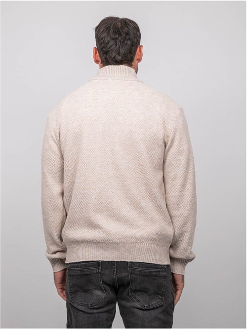 Jersey de punto jaspeado con cuello alto abotonado lookies - Kiabi Jersey de punto jaspeado con cuello alto abotonado lookies - Kiabi