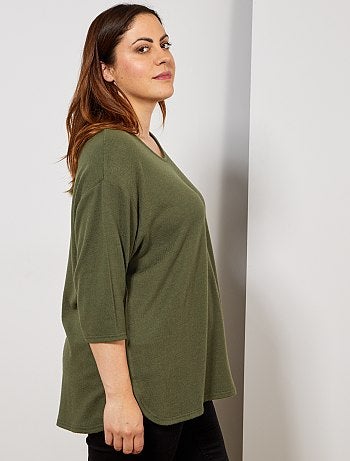 Tallas grandes mujer - Jersey de punto jaspeado - Kiabi