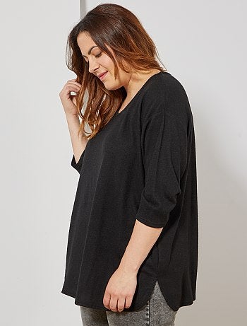 Tallas grandes mujer - Jersey de punto jaspeado - Kiabi