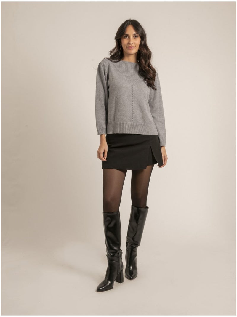 Jersey de punto KAORI Gris jaspeado - Kiabi