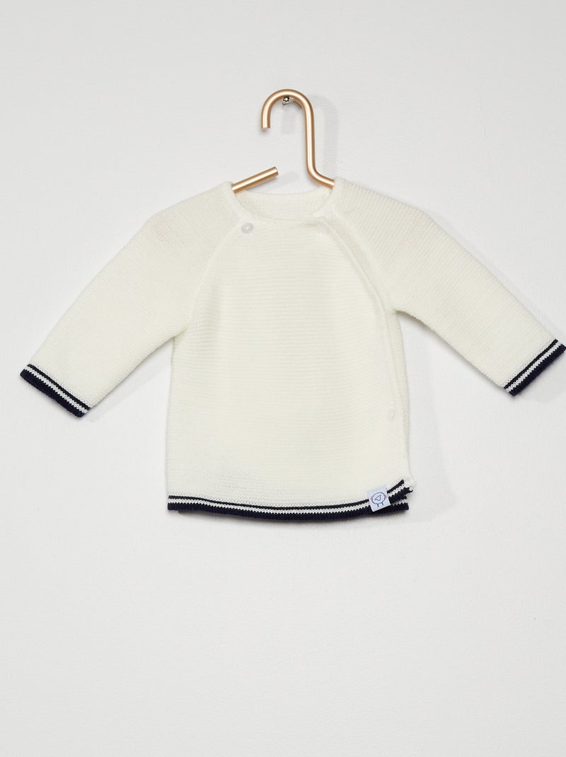Jersey de punto 'La Manufacture de Layette' blanco/marino - Kiabi