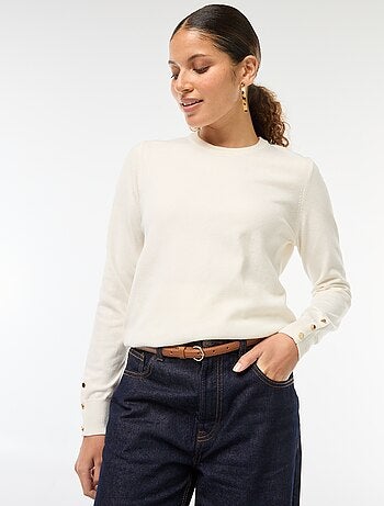 Jersey de punto ligero con cuello redondo