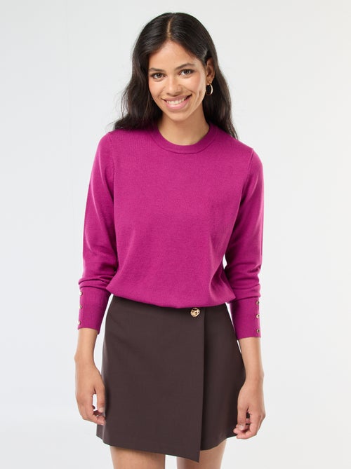 Jersey de punto ligero con cuello redondo - Kiabi