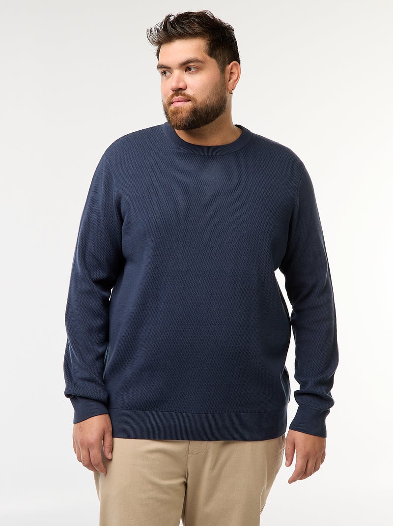 Jersey de punto liso Azul - Kiabi