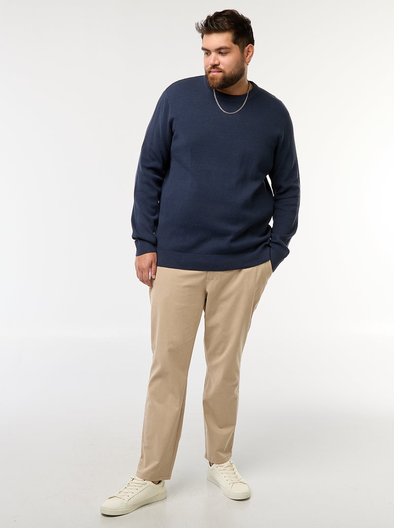 Jersey de punto liso Azul - Kiabi