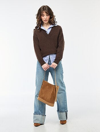 Jersey cuello en V liso