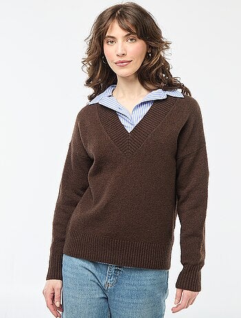 Jersey cuello en V liso
