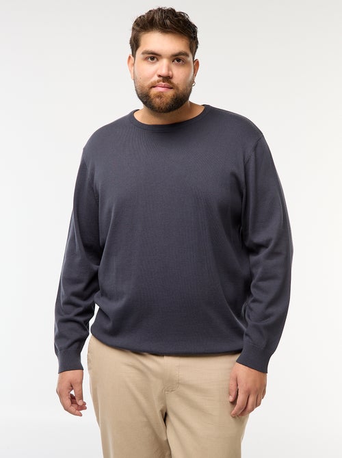 Jersey de punto liso con cuello redondo - Kiabi