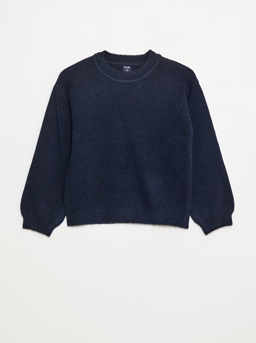 Jersey de punto liso con cuello redondo - Kiabi