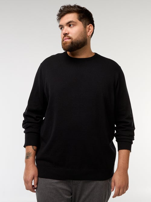 Jersey de punto liso con cuello redondo - Kiabi