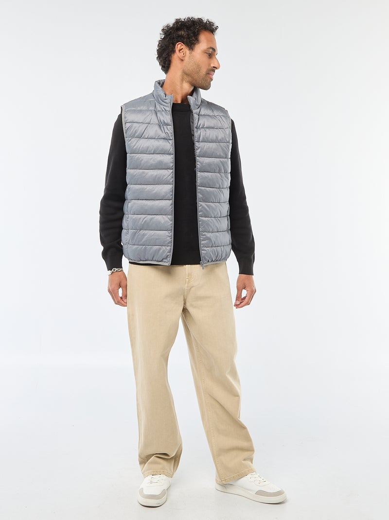 Jersey de punto liso con cuello redondo Negro - Kiabi