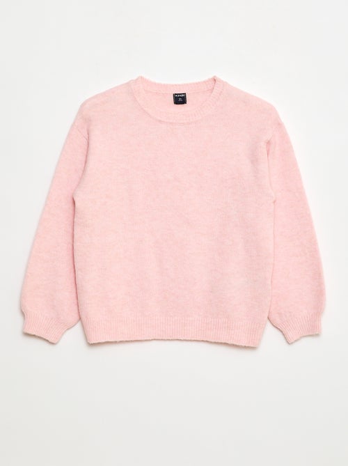Jersey de punto liso con cuello redondo - Kiabi