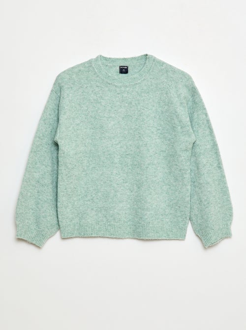 Jersey de punto liso con cuello redondo - Kiabi