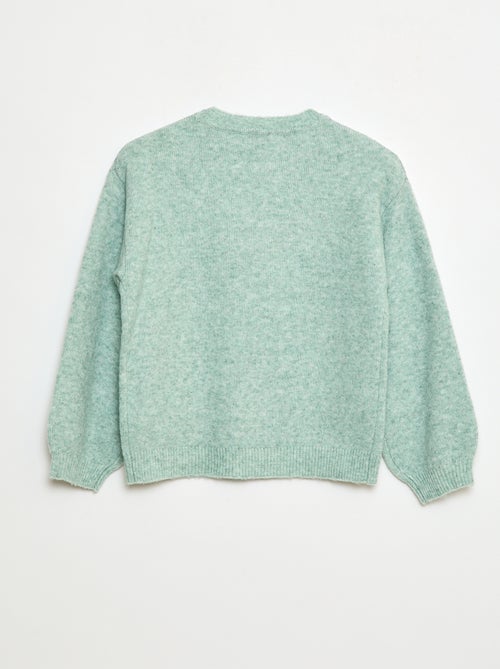 Jersey de punto liso con cuello redondo - Kiabi