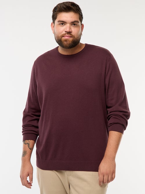 Jersey de punto liso cuello redondo - Kiabi