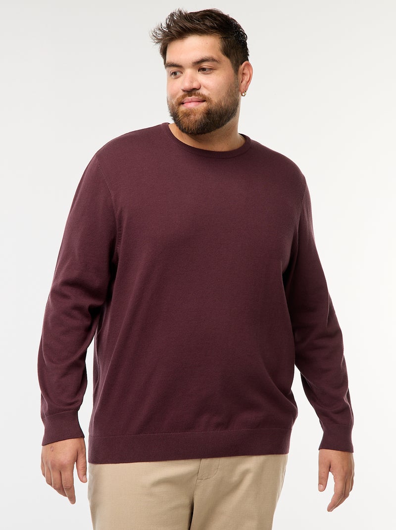 Jersey de punto liso cuello redondo Purpura - Kiabi