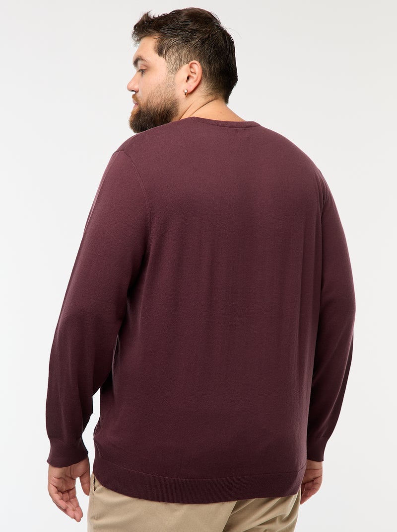 Jersey de punto liso cuello redondo Purpura - Kiabi