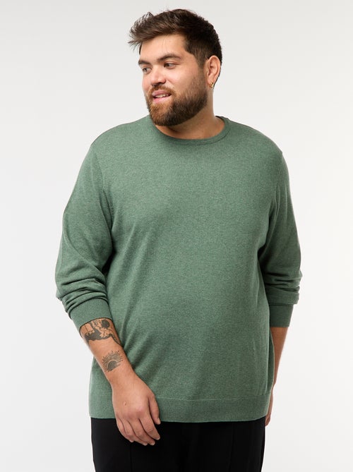 Jersey de punto liso cuello redondo - Kiabi