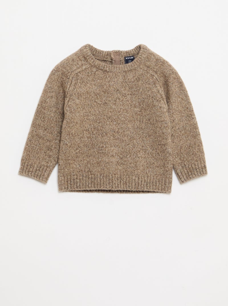 Jersey de punto liso galga gruesa Marron - Kiabi