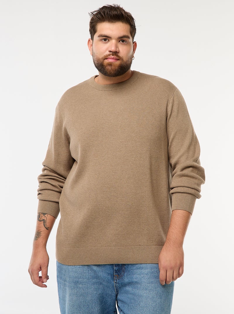 Jersey de punto liso Marron - Kiabi