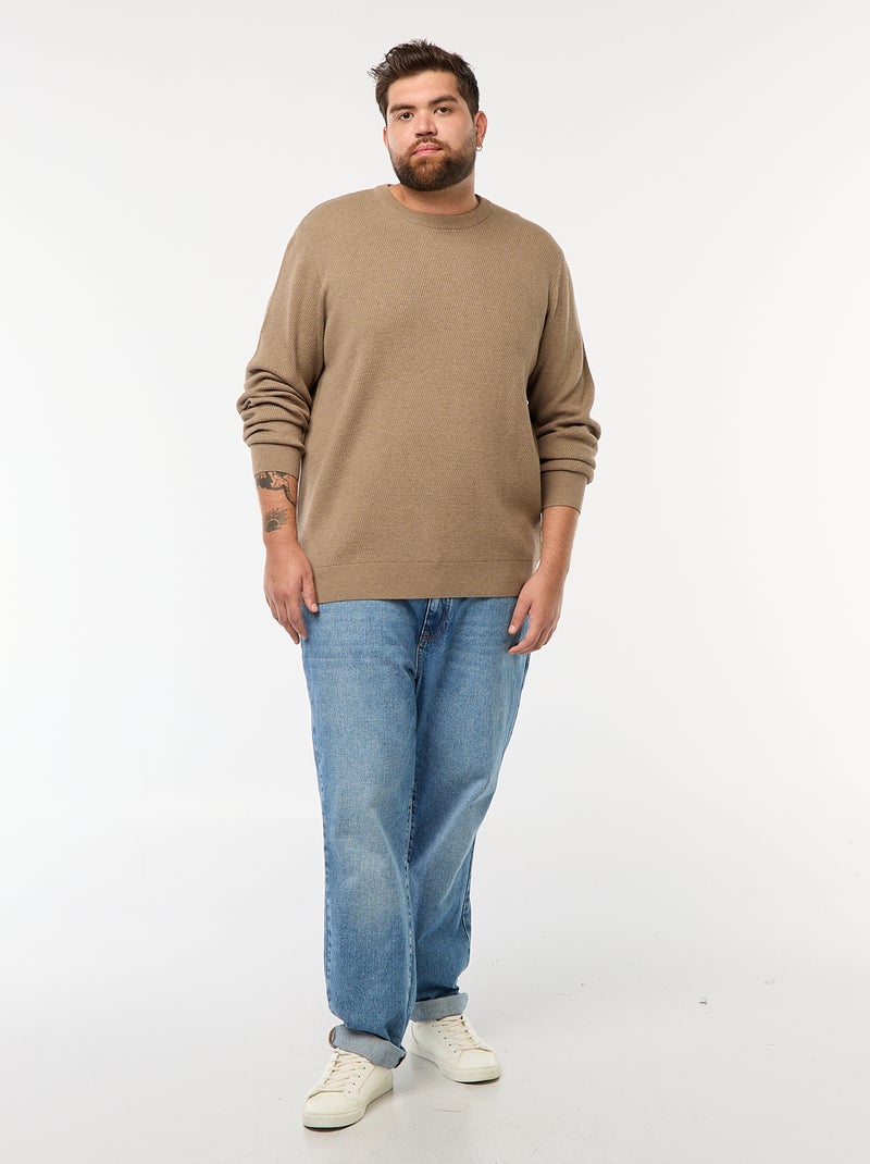 Jersey de punto liso Marron - Kiabi