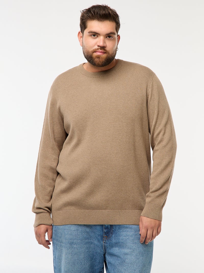 Jersey de punto liso Marron - Kiabi