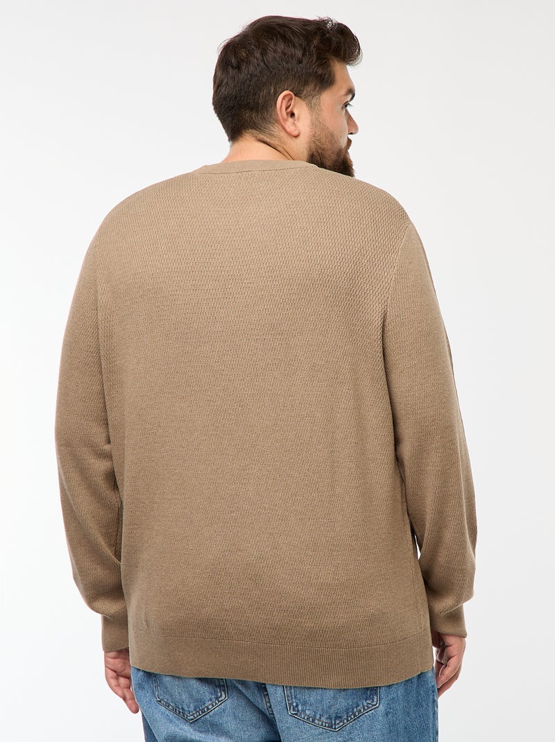 Jersey de punto liso Marron - Kiabi