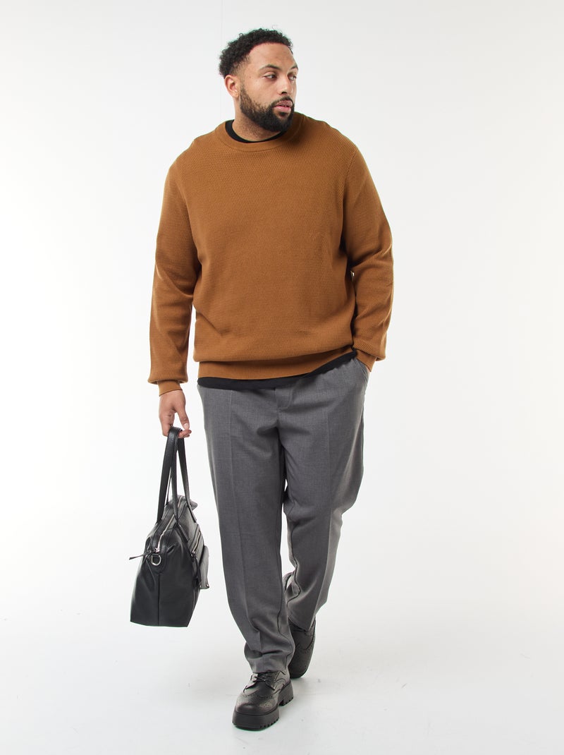 Jersey de punto liso Marron - Kiabi