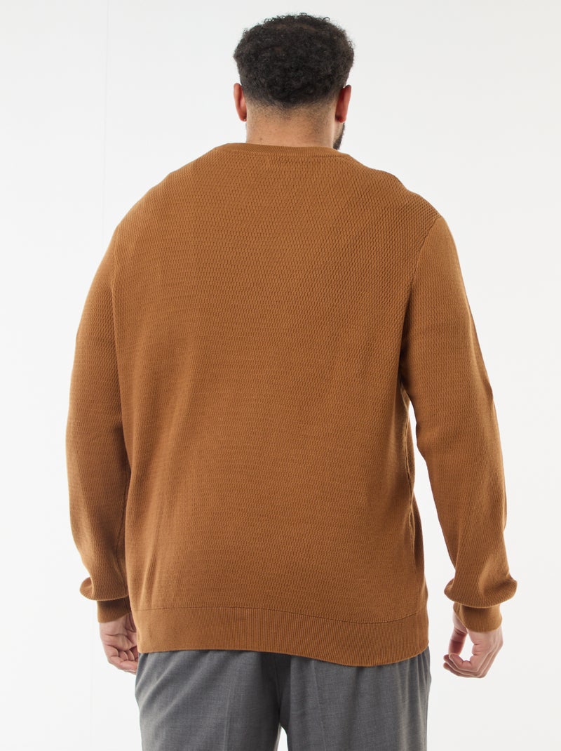 Jersey de punto liso Marron - Kiabi