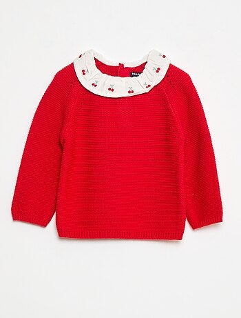 Jersey de punto mousse con cuello Claudine