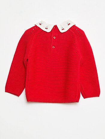 Jersey de punto mousse con cuello Claudine