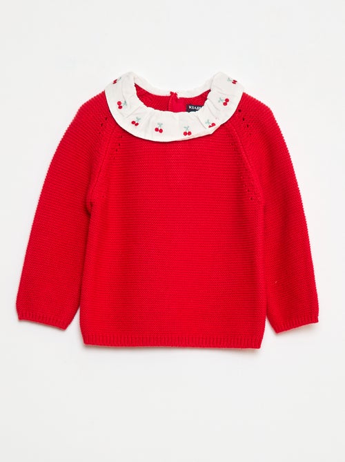 Jersey de punto mousse con cuello Claudine - Kiabi