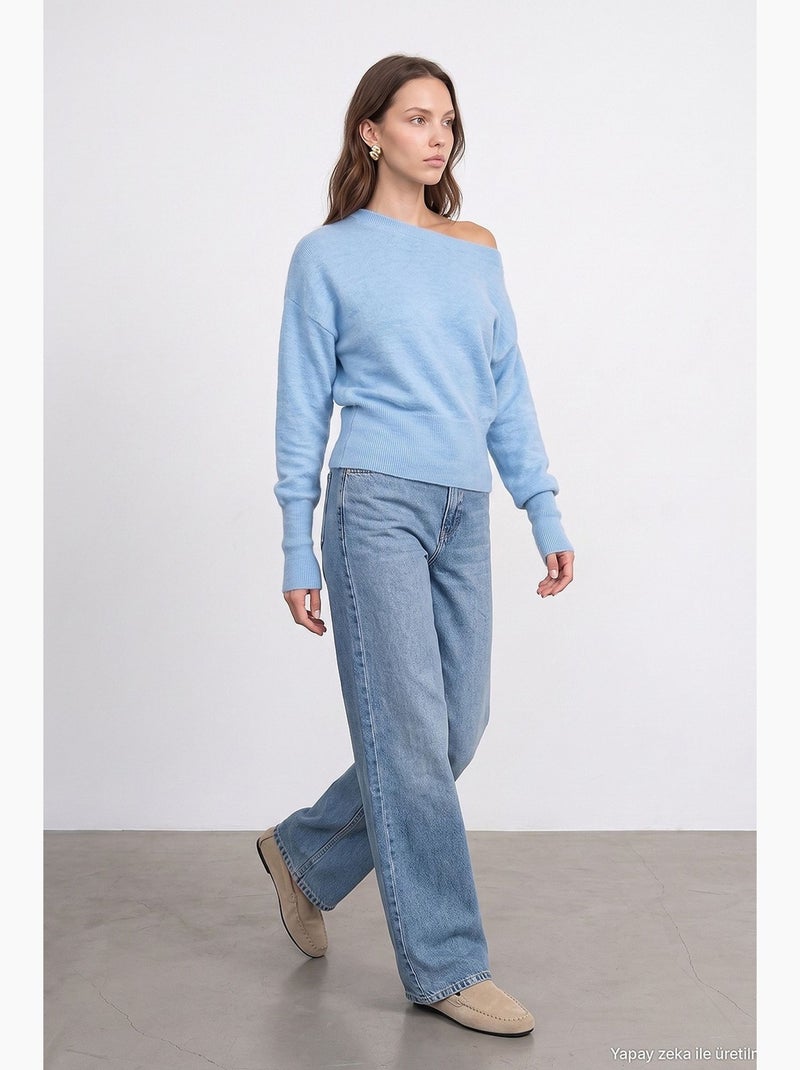 Jersey de punto mujer dilvin Azul cielo - Kiabi
