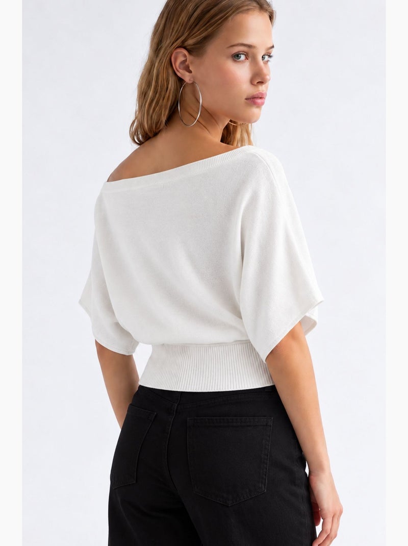 Jersey de punto mujer mixray Blanco roto - Kiabi