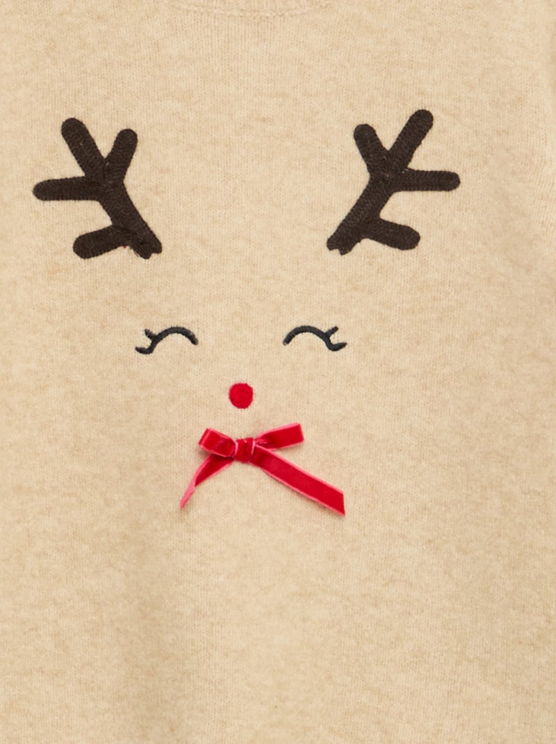 Jersey de punto 'Navidad' Beige - Kiabi