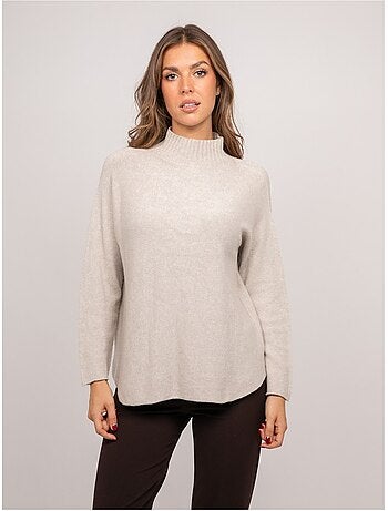 Jersey de punto oversize con cuello alto kaleta