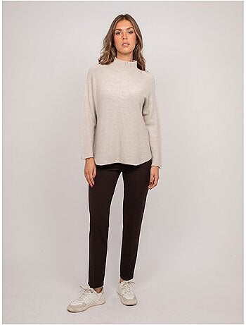 Jersey de punto oversize con cuello alto kaleta
