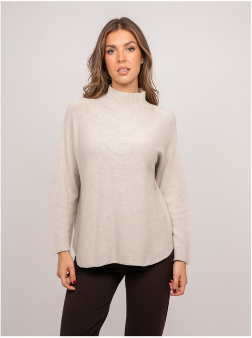 Jersey de punto oversize con cuello alto kaleta - Kiabi Jersey de punto oversize con cuello alto kaleta - Kiabi