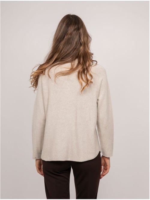 Jersey de punto oversize con cuello alto kaleta - Kiabi Jersey de punto oversize con cuello alto kaleta - Kiabi